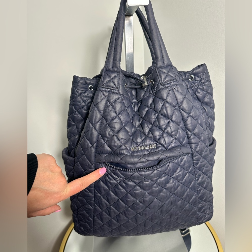 MZ Wallace Metro Convertible Backpack Navy - Picture 13 of 14